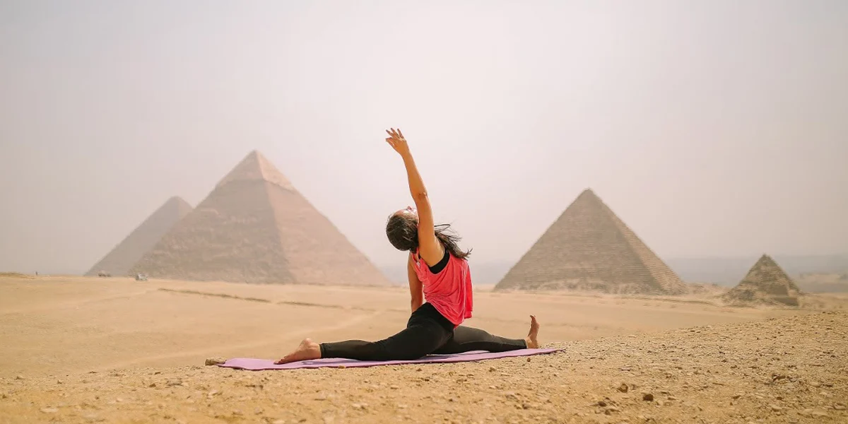 Yoga at the pyramids 